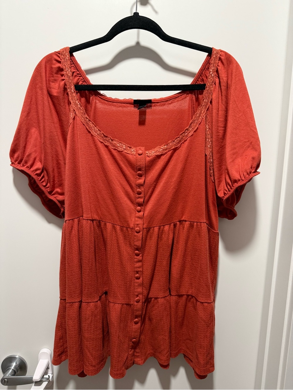 Torrid burnt orange baby doll top